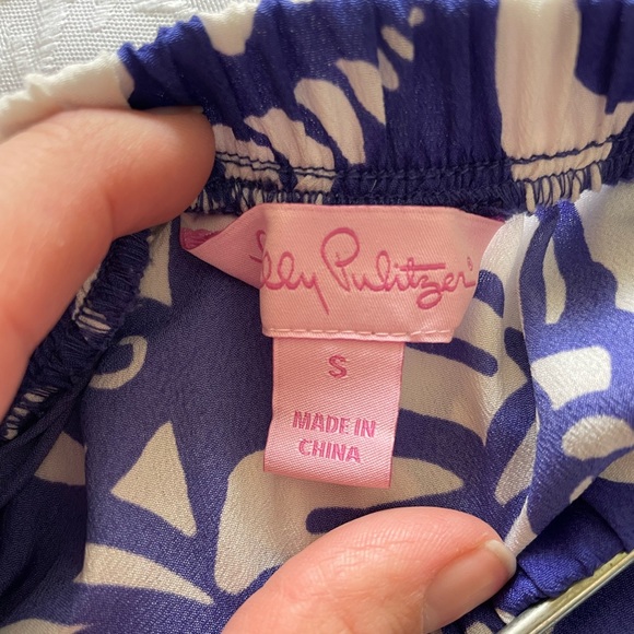 Navy and White Lilly Pulitzer Strapless Romper - Picture 8 of 8